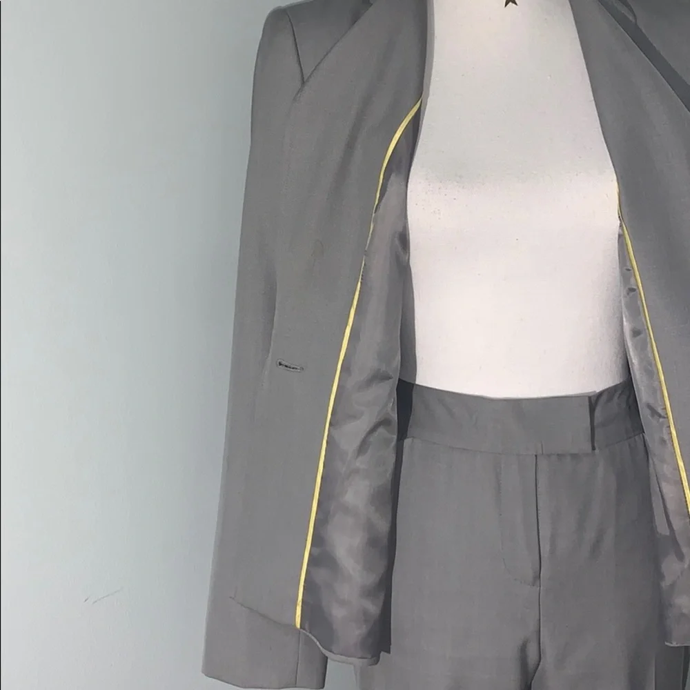 CALVIN KLEIN GRAY 2PC JACKET AND PANTS SUIT SET